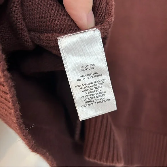 Revolve 525 Lily Split Turtleneck Sweater Size Small Bitter Chocolate - Picture 4 of 4